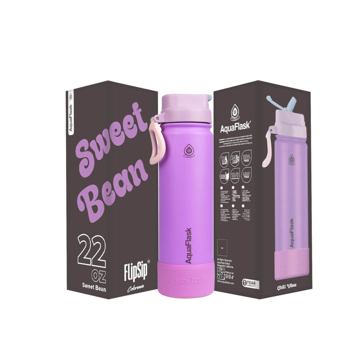 AquaFlask (22oz) Colorwave Flip Sip Insulated Water Bottle Double Wall –  Juniorstown