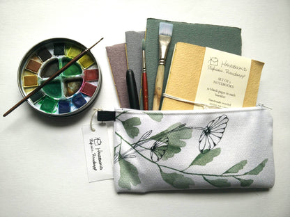 Zippered Cotton Canvas Pencil Case | Spring Blossom