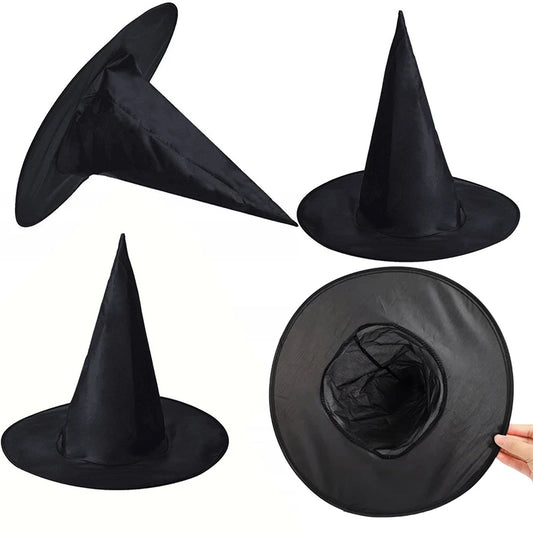 1PC Halloween Witch Hat Classic Tall Cone Shape Black Finish Comfortable Fit Great for Costume Party Stage Performance Decor ZYF