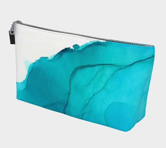 Zippered Project Bag | Blue Ink wave